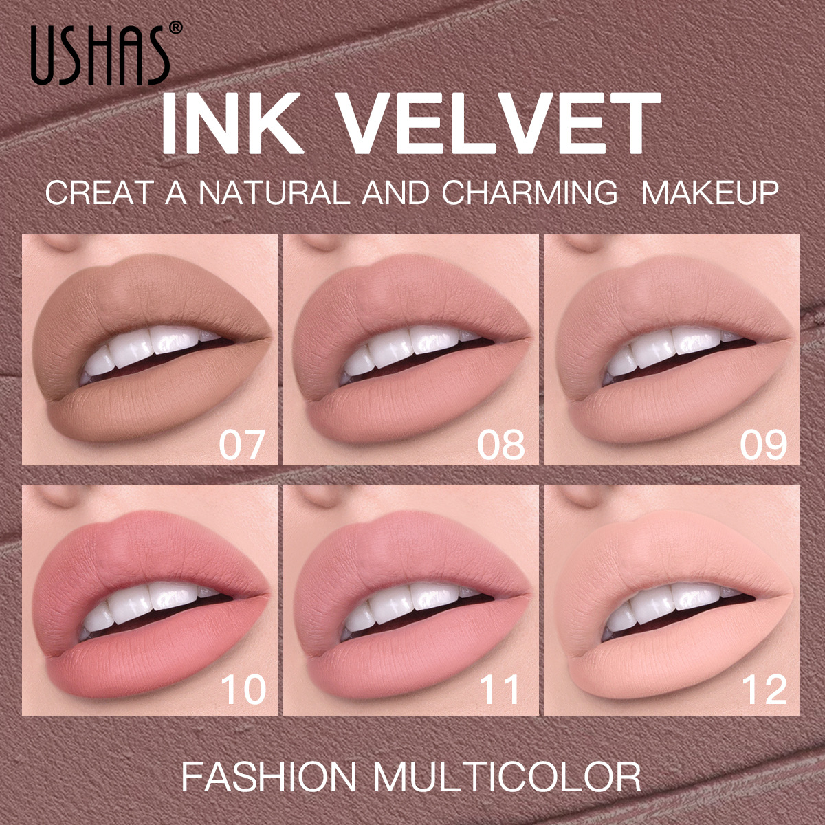 USHAS cross-border bestseller matte liquid lipstick, lip gloss, lip paste, non-stick cup, waterproof, Amazon lip gloss, European and American details Picture