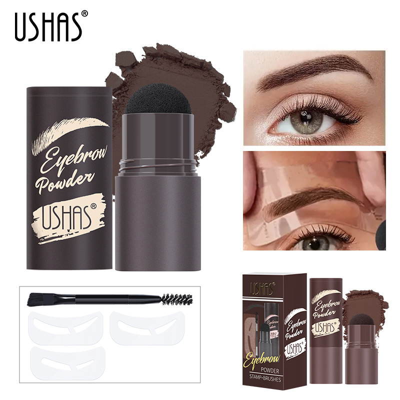 USHAS Cross-border Eyebrow Set, eyebrow brush, eyebrow patch, Eyebrow powder, eyebrow dye cream, Amazon Lazy Stamp, Hairline Contouring full figure