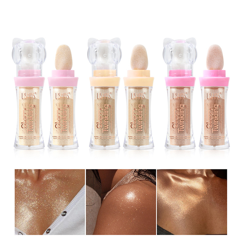 USHAS European and American cross-border stock high-gloss loose powder, glitter powder, Natural three-dimensional, waterproof, body brightening, skin tone UF036 full figure