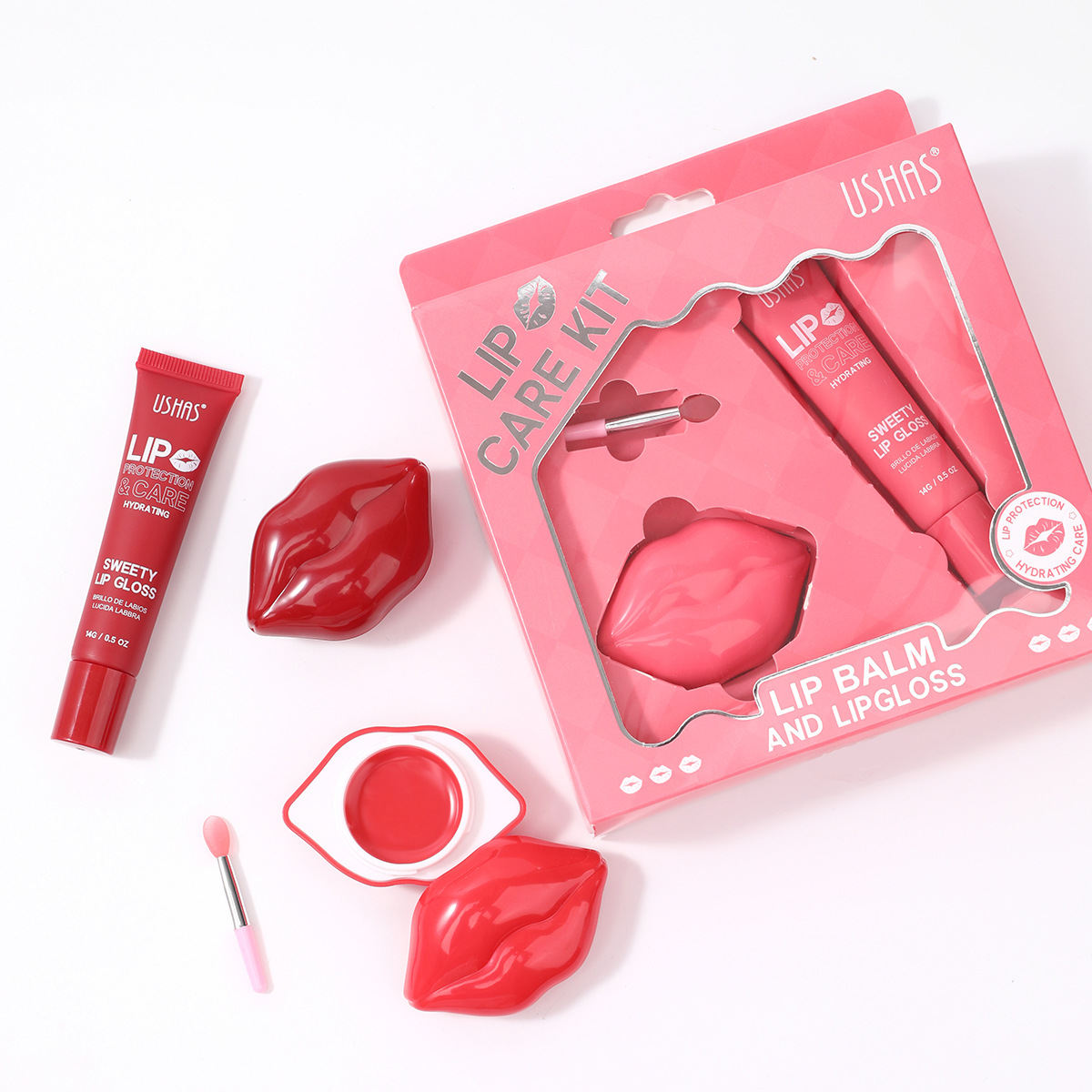 USHAS Cross-border Best-selling Moisturizing and Nourishing Lip Gloss Lip Gloss Set Wholesale US017 full figure