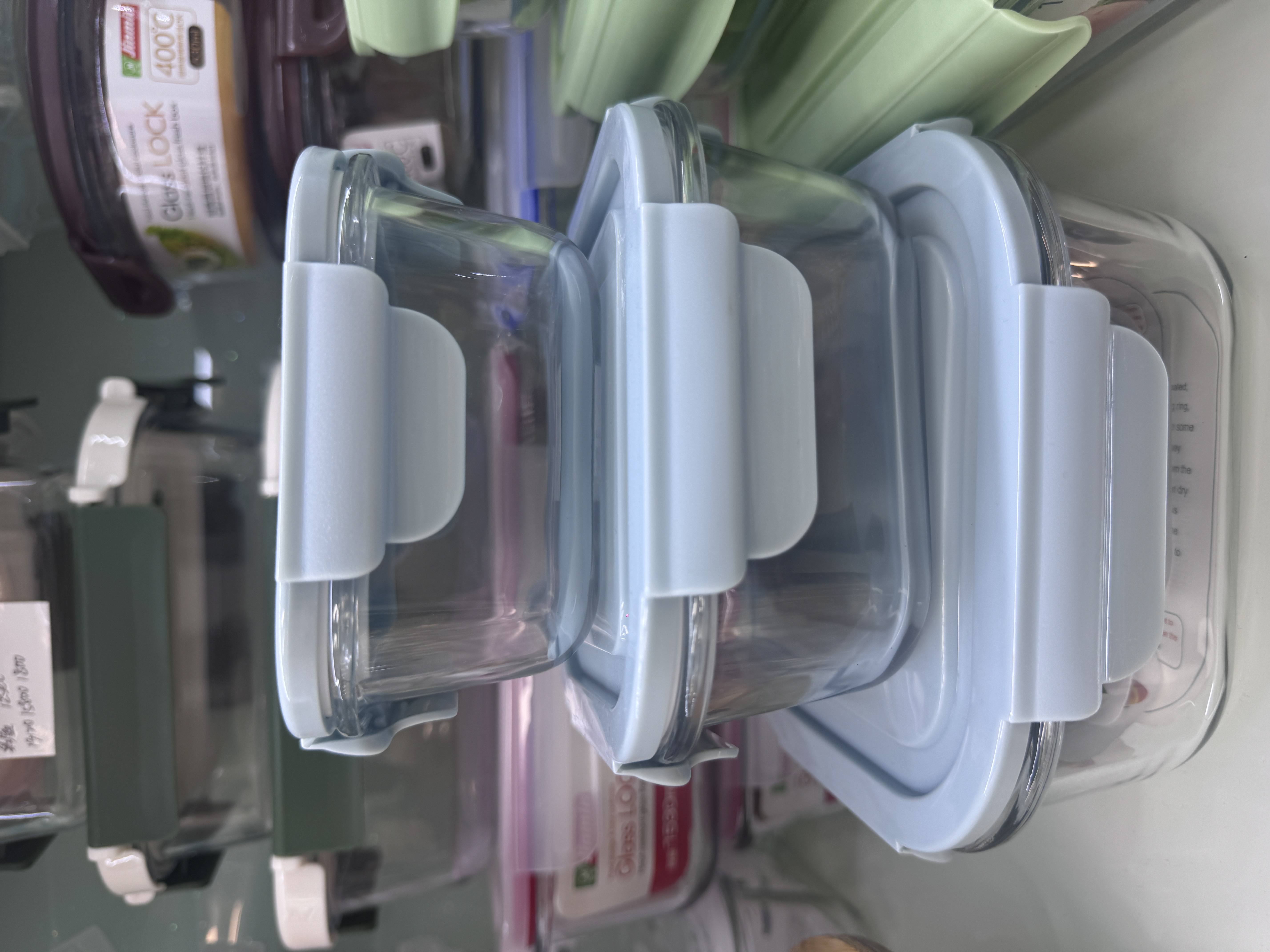 3 pieces of my blue food storage containers