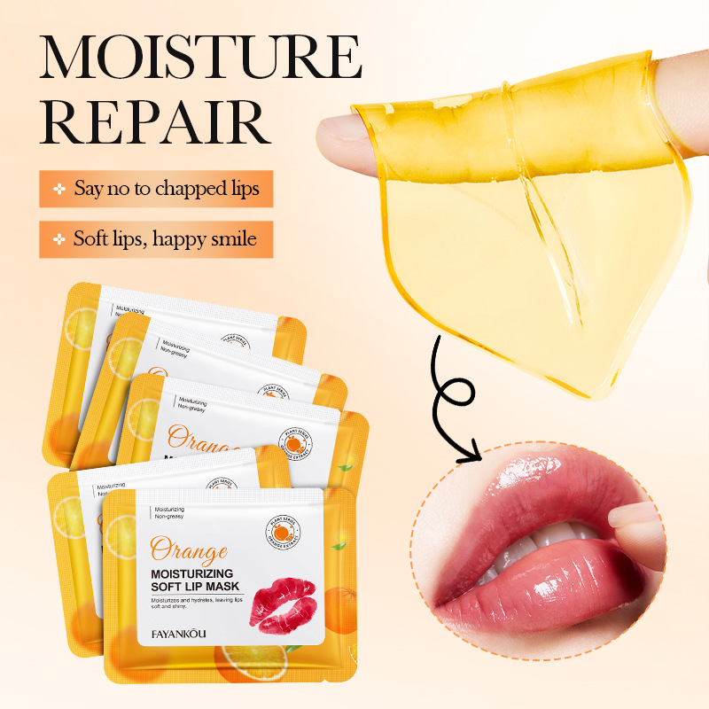 All-english FAYANKOU Orange Moisturizing Lip Mask Hydrates, moisturizes, reduces lip lines, and prevents dry and cracked lips. Cross-border export Item Picture