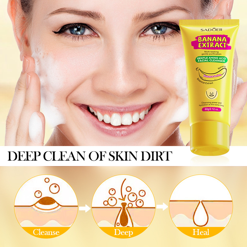 All-english SADOER Banana Mild Amino Acid Facial Cleanser for cleansing the face, cross-border export wholesale details Picture