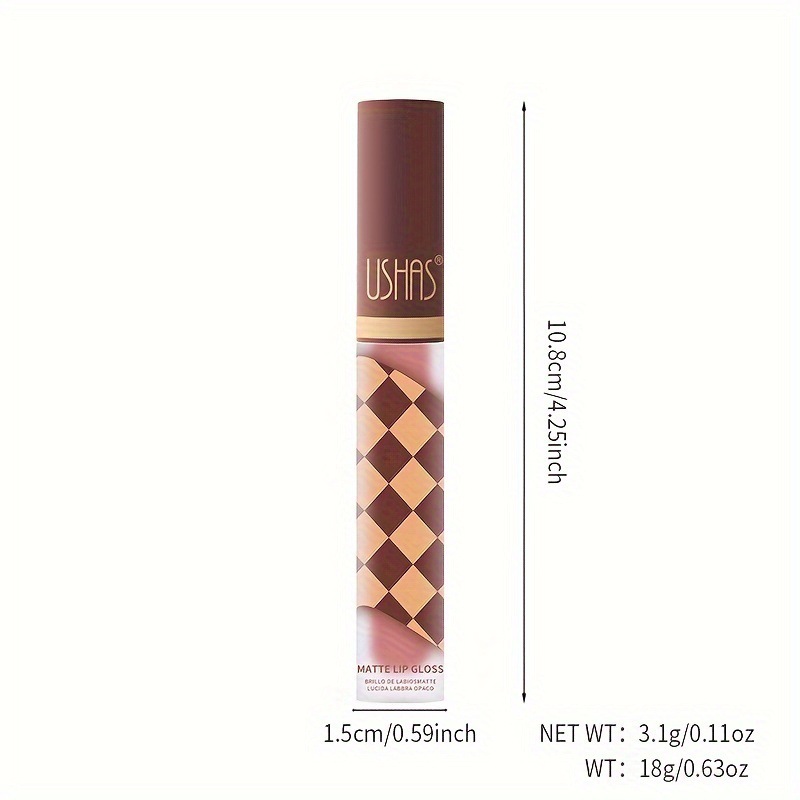 USHAS Amazon's best-selling chocolate lip gloss non-stick cup long-lasting lipstick matte Lipstick 3-piece set Item Picture