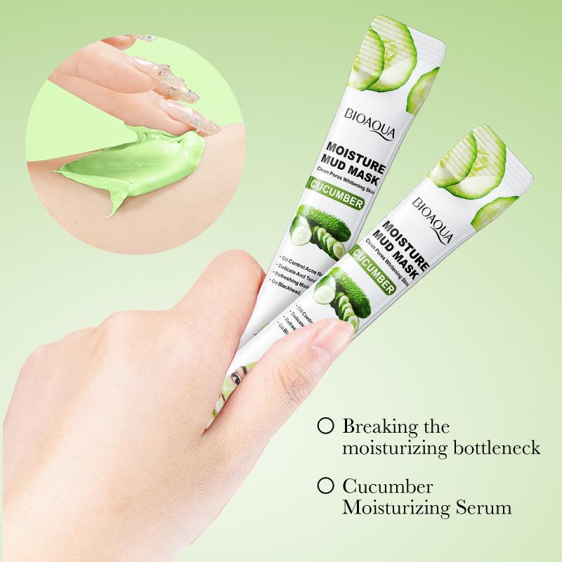 All-english BIOAOUA Cucumber Moisturizing Mud Mask Deep Pore Cleansing and Refreshing Mud Mask Cross-border export wholesale Application Scenario