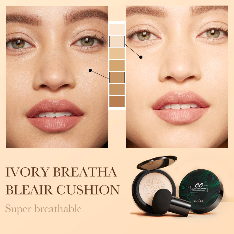 Cross-border wholesale of SADOER Mushroom Head cc Cushion Concealer, Contouring and facial Contouring Foundation Specification drawing
