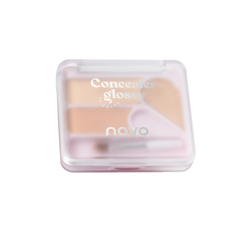 NOVO Moisturizing and Purifying Three-color Concealer covers acne marks, freckles, dark circles, eye bags, spots and pimples. It is light and easy to apply Item Picture
