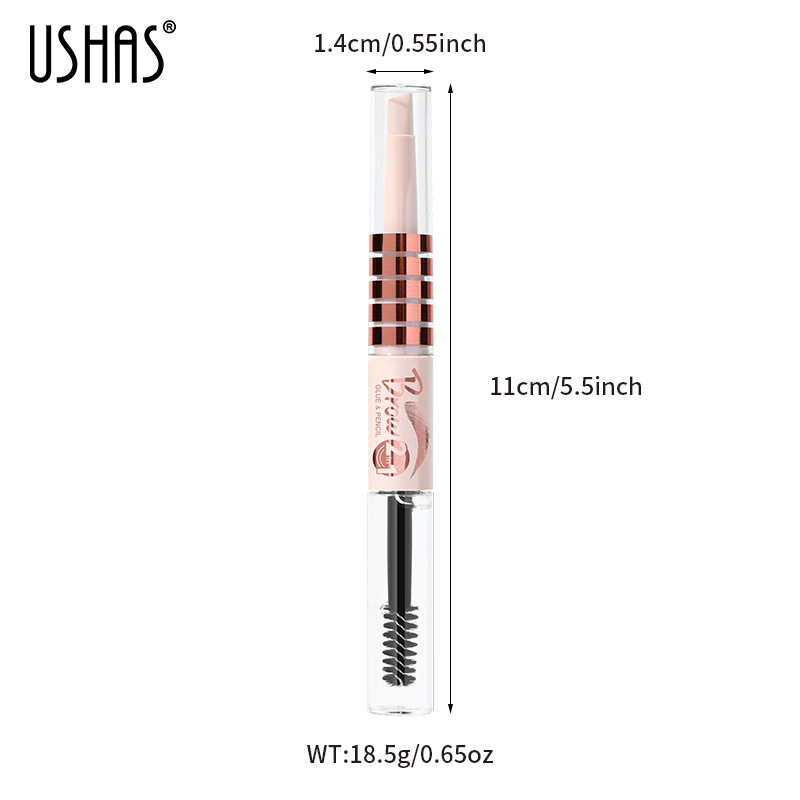 USHAS European and American cross-border stock eyebrow pencil + eyebrow glue combination: Waterproof, long-lasting, no smudging, no fading EB026-MIX Item Picture