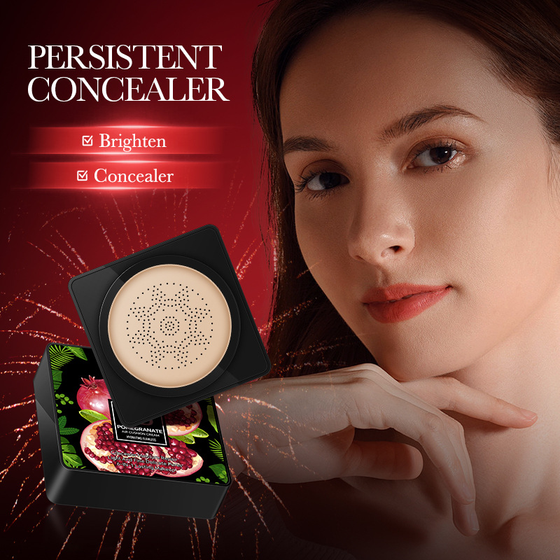 Full English SADOER Pomegranate Concealer Moisturizing Mushroom Cushion Beauty Cream Contouring BB Cream Cross-border export wholesale details Picture