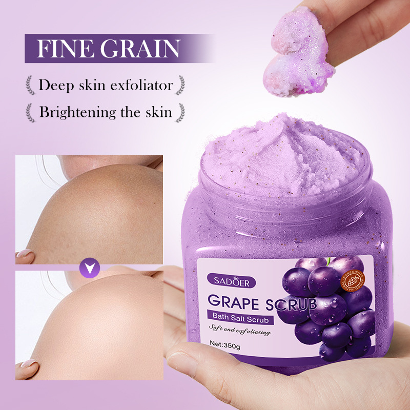 Full-english SADOER Grape Exfoliating and Cleansing Scrub for body cleansing, cross-border export wholesale Item Picture