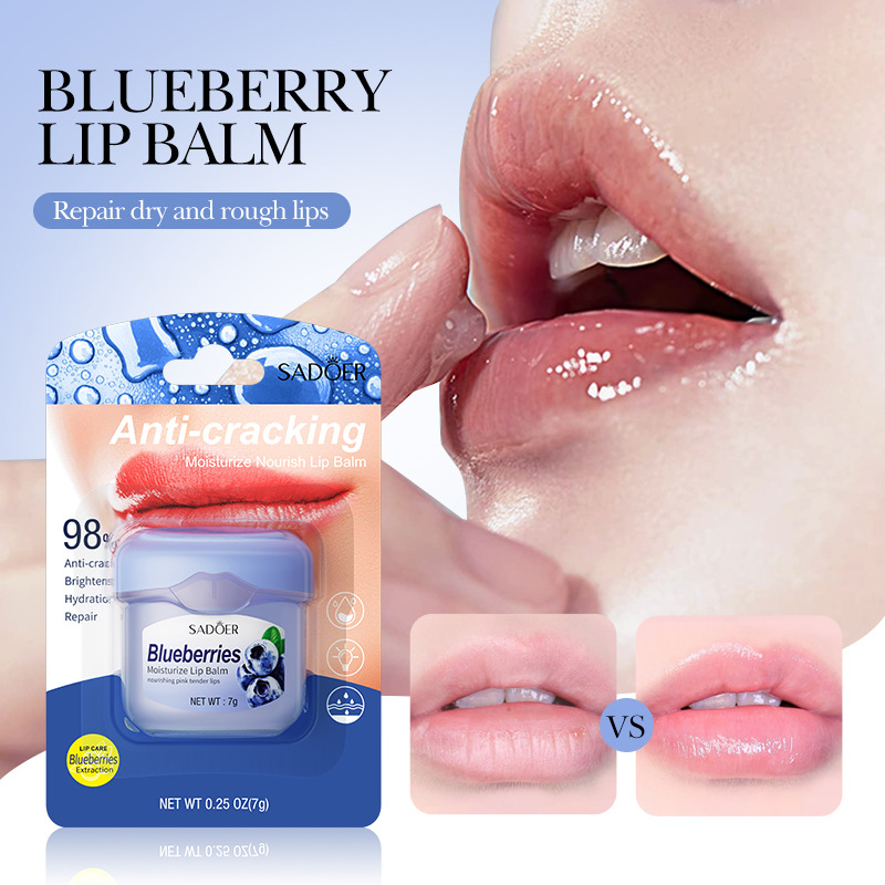 Full English SADOER Strawberry Moisturizing Anti-Cracking Lip Balm, lip moisturizing lip balm cross-border export wholesale details Picture