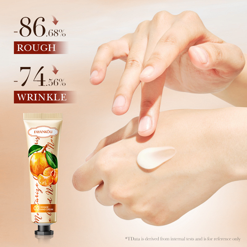 All-english FAYANKOU Orange Hand Cream Moisturizing Autumn and Winter Anti-cracking Hand cream Cross-border export wholesale details Picture