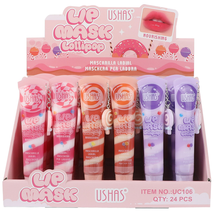 (Display Box)USHAS Amazon's best-selling cross-border long-lasting lipstick Red Lip Gloss and Lip Gloss Moisturizing UC106 full figure
