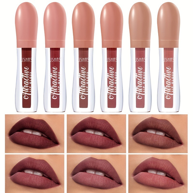 USHAS Amazon's best-selling cross-border 6-color matte liquid lipstick is a long-lasting, non-stick, non-fading, and waterproof lip gloss details Picture