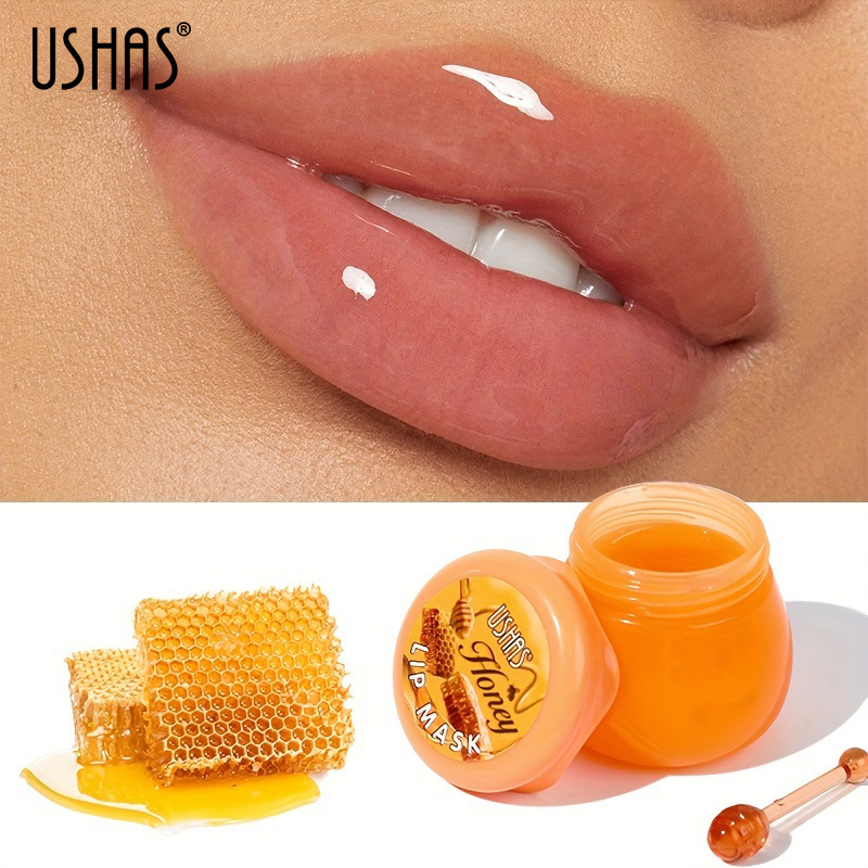 USHAS cross-border hot stock honey-flavored lip balm moisturizes and reduces lip lines, lip mask hydrates and protects dry and cracked lips full figure