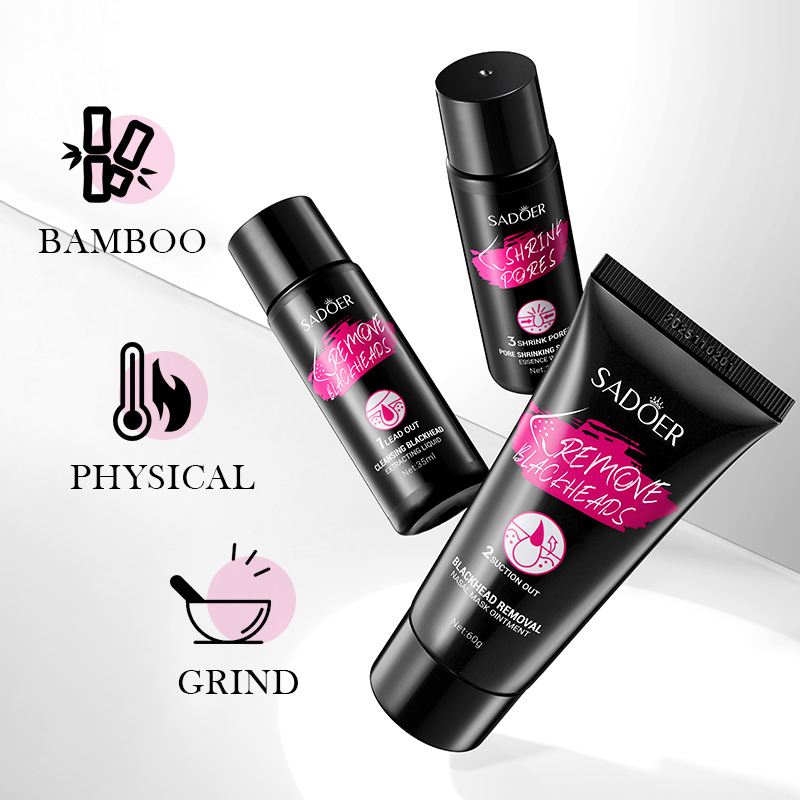 Cross-border wholesale of SADOER bamboo charcoal Blackhead Removal Set, deep Cleansing and pore-cleaning nasal mask and nasal Patch Specification drawing