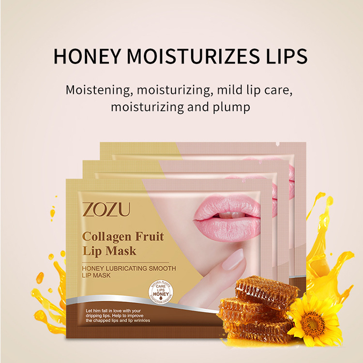 All-english ZOZU Collagen Crystal Lip Mask Labial membrane Lip Mask cross-border export wholesale Specification drawing
