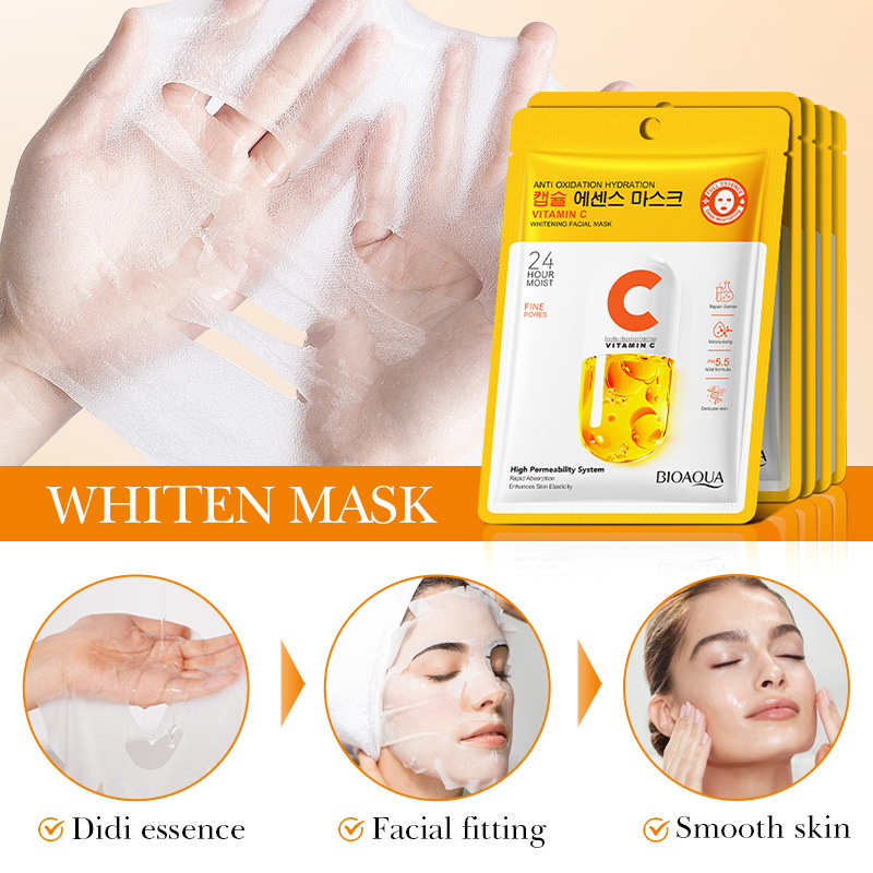 Cross-border wholesale of all-English BIOAOUA Vitamin C Antioxidant Whitening Mask, Brightening and Moisturizing Mask Item Picture