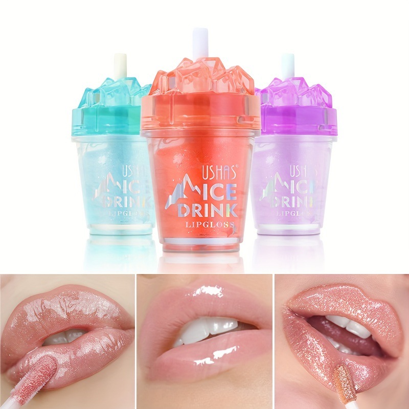 USHAS Cross-border Mini Transparent Hydrating Lip Balm Lip Gloss Moisturizing Lip Gloss Liquid Lipstick Moisturizing and hydrating full figure