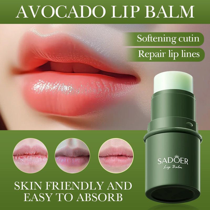 All-english SADOER Avocado Moisturizing Lip Balm for autumn and winter lip care, cross-border export wholesale Application Scenario