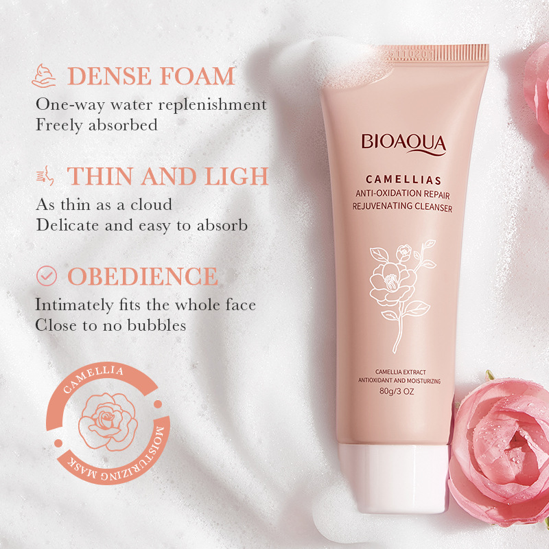 All-english BIOAQUA Camellia Antioxidant Cleansing Facial cleanser Cross-border export wholesale Specification drawing