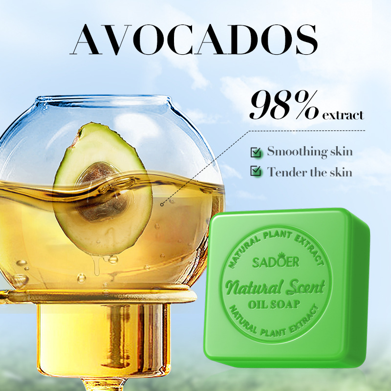 SADOER natural avocado essential oil soap for cleansing the body, universal handmade soap, cross-border export wholesale Specification drawing