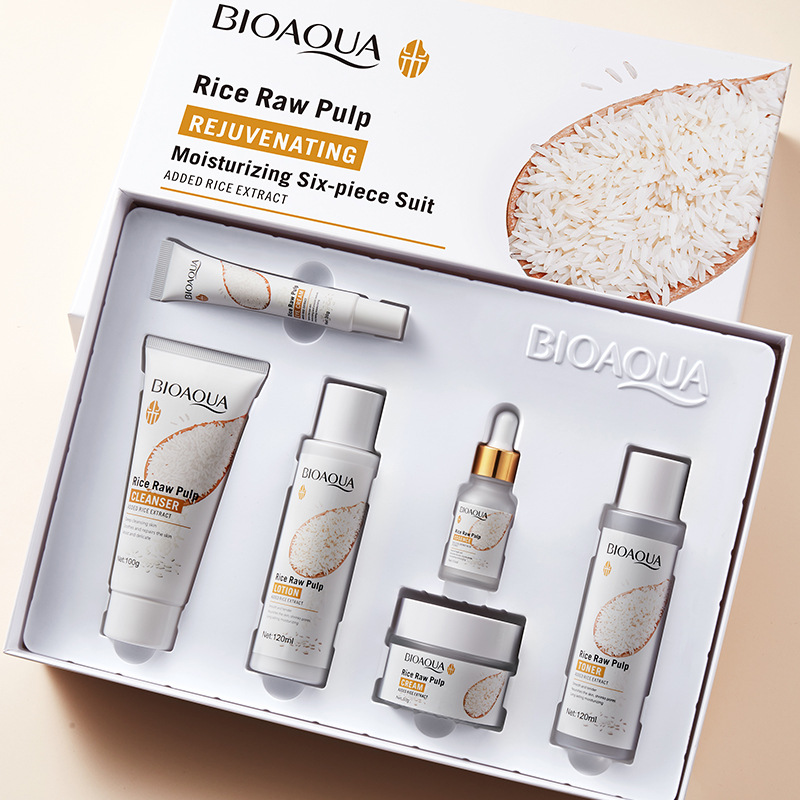 All-english BIOAQUA Rice Puree Moisturizing and Hydrating six-piece Set Cross-border export wholesale details Picture