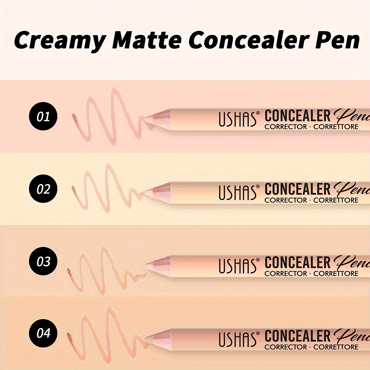 USHAS European and American cross-border stock Concealer P1035 Long-lasting Acne Coverage, brightening Skin Moisturizing Concealer Pen details Picture