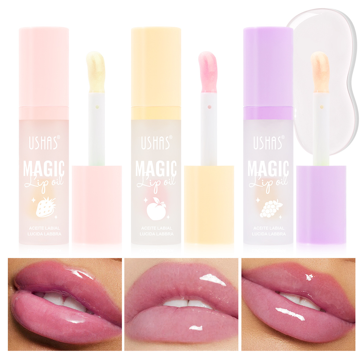 USHAS UC004, a long-lasting fruit refreshing, brightening, moisturizing and nourishing lip oil, is a bestseller on Amazon for cross-border trade in Europe and America Specification drawing