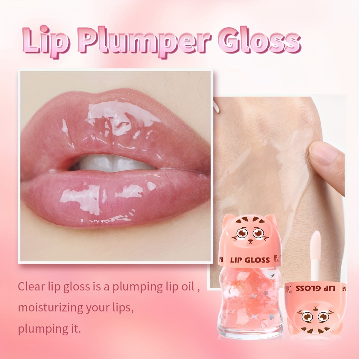USHAS European and American cross-border stock Hydrating Lip Gloss, long-lasting Lip Gloss, Lip balm and Lip Care Oil LG2531F details Picture