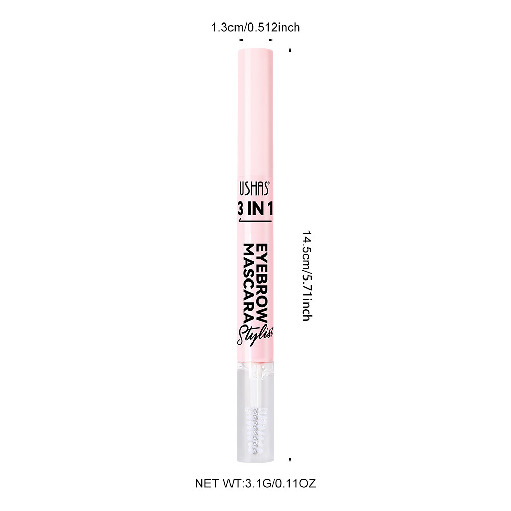 USHAS European and American cross-border stock Waterproof long-lasting 3-in-1 Transparent Mascara + Eyebrow Cream + Rotating Eyebrow Pencil Item Picture