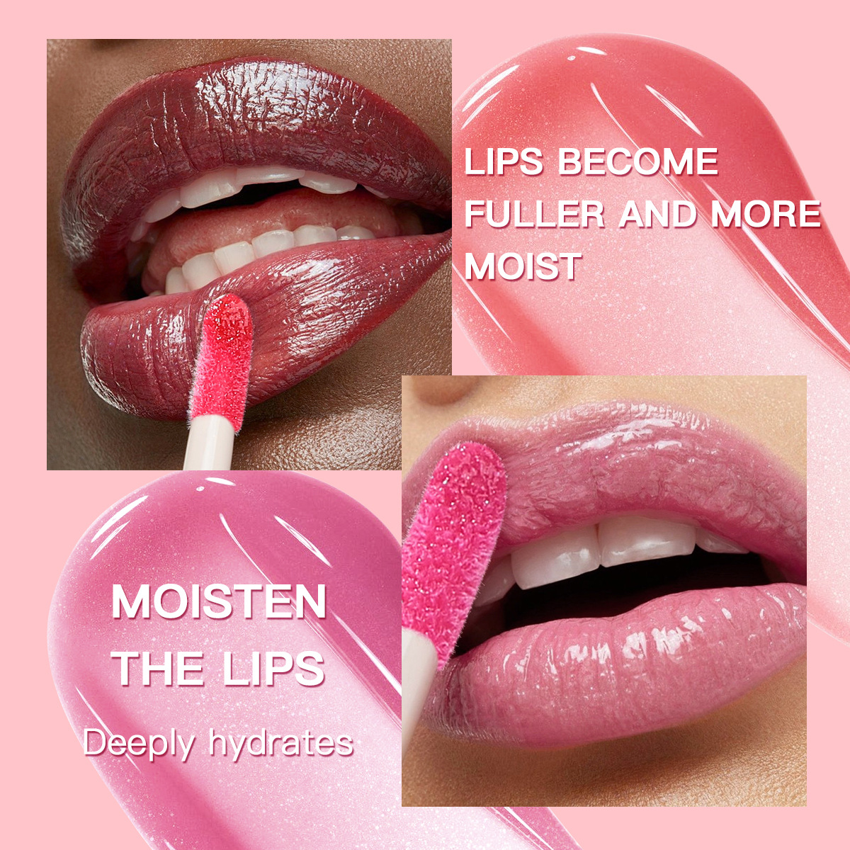 (Display Box)Febble cross-border Amazon Bestseller: Long-lasting Brightening, Moisturizing and Nourishing Lip Gloss FBC048 Specification drawing