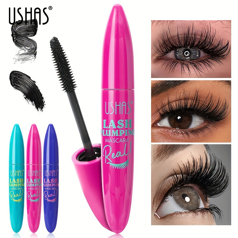 USHAS cross-border bestseller, neutral mascara, Thick, slender and curly 4D waterproof liquid fiber Mascara full figure