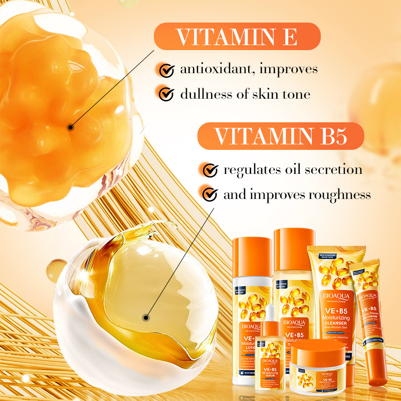 Full English BIOAOUA Vitamin EB5 anti-wrinkle and Moisturizing 6-piece skin care set cross-border export wholesale Specification drawing