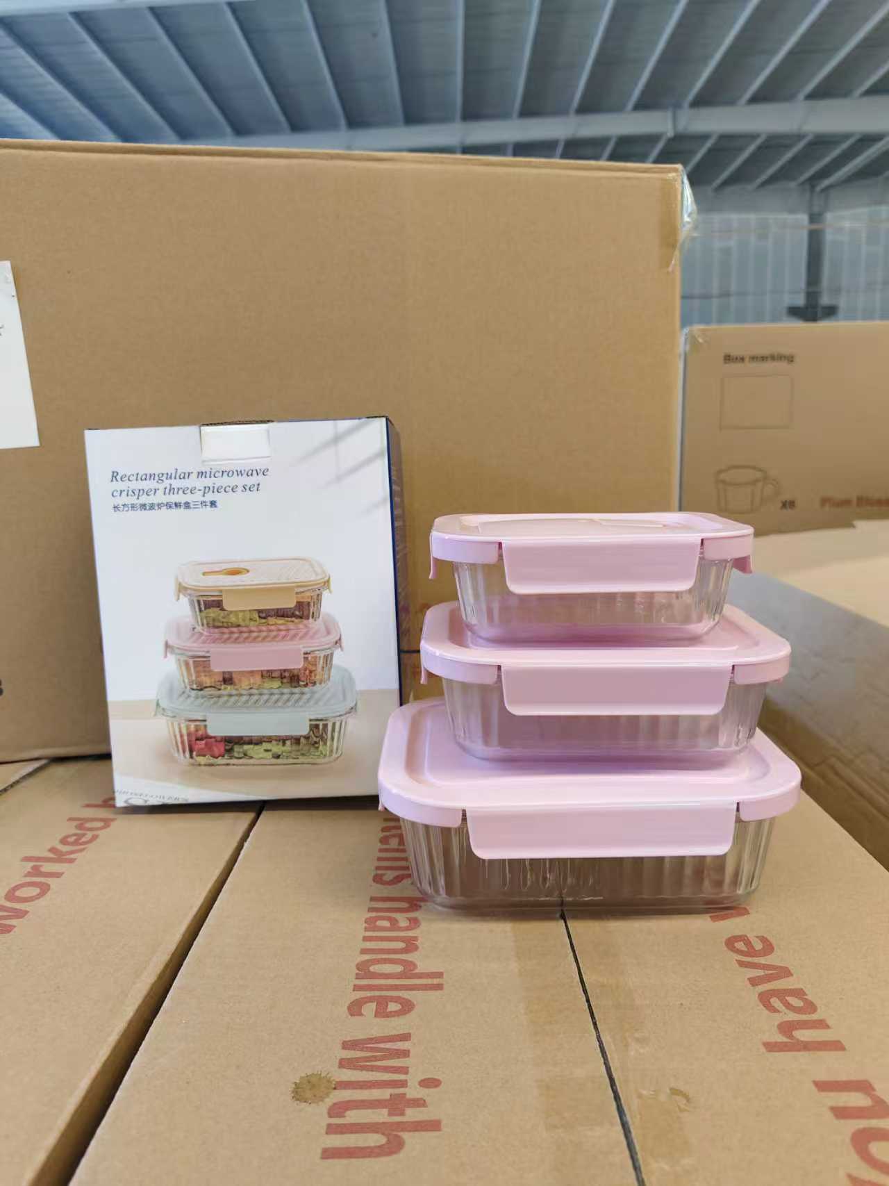 3 pieces of my pink food storage containers