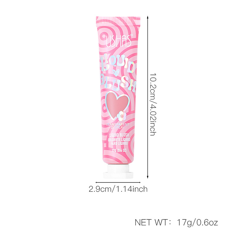 (Display Box) USHAS Cross-border Beauty Special Blush Cream Heart Liquid Tube Blush Wholesale UC131 Item Picture