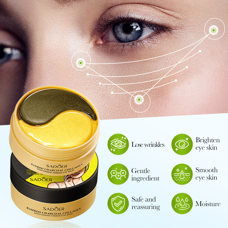 Cross-border wholesale of SADOER bamboo Charcoal Collagen Moisturizing and Firming Eye mask Hydrating and Moisturizing Eye Mask Application Scenario