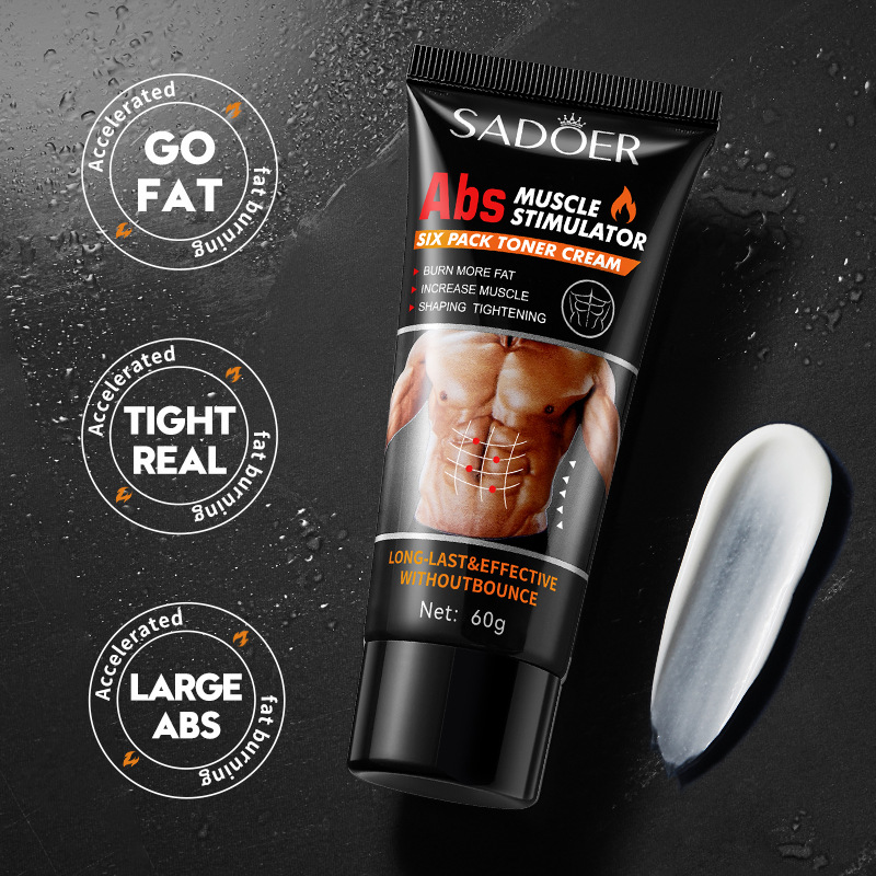 All-english SADOER Abdominal Shaping and Heating Cream for beauty salon, waist and abdomen weight loss, men with fever, cross-border export wholesale Specification drawing