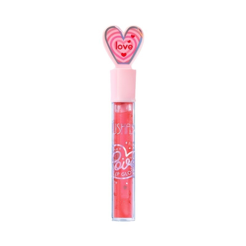 USHAS's best-selling 6-color liquid matte lip gloss, heart-shaped mirror surface, water light lip, red lip, honey lip, shiny and lustrous lips Item Picture