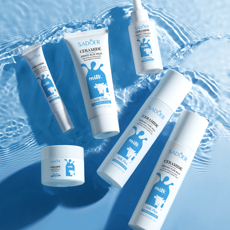 Cross-border export wholesale of SADOER ceramide Milk Whitening Six-piece Set Moisturizing Skin Care Set in full English details Picture