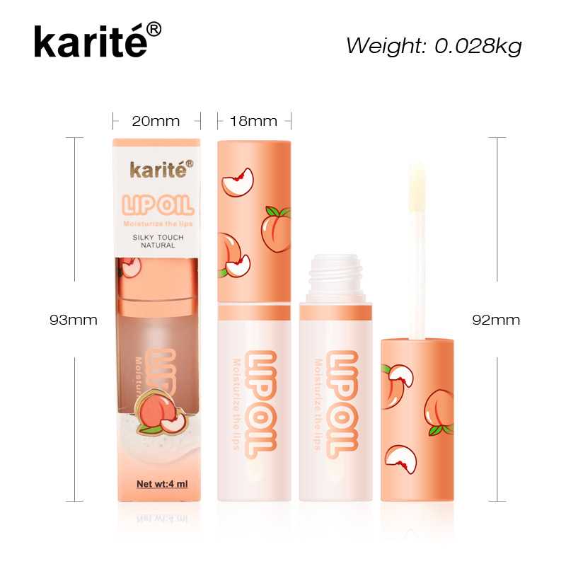 kiss beauty Peach Lip Gloss Moisturizing Lips Transparent Water Gloss Lip Gloss Glass Lips Non-Stick Cup Lip Gloss Item Picture