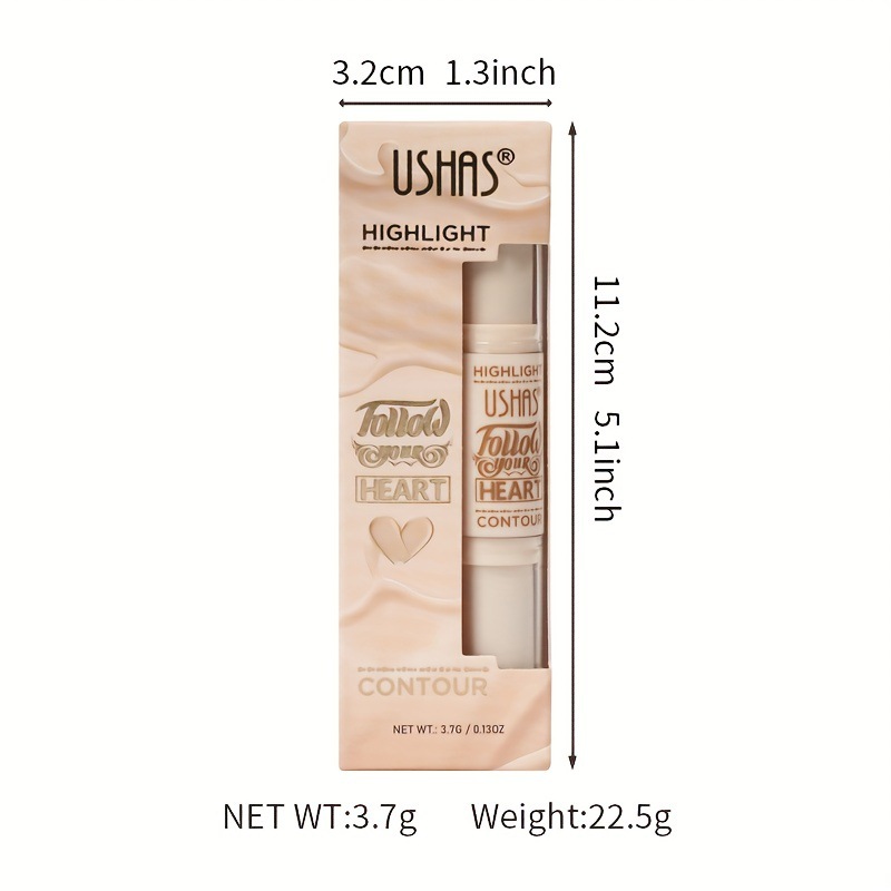 USHAS Cross-border Amazon 2-in-1 Highlighter Contouring Stick Concealer Stick Natural Glow Highlighter Powder Item Picture