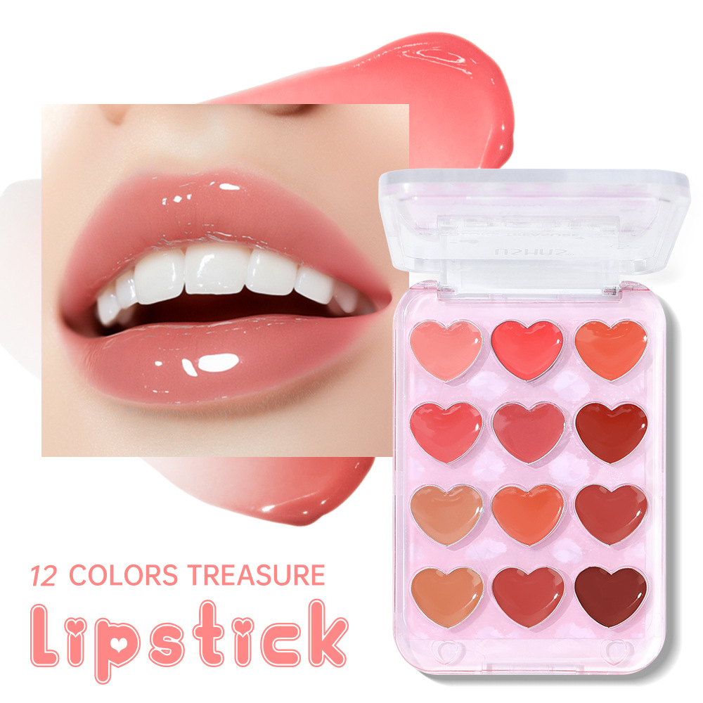 USHAS Amazon Cross-border Multi-color Lipstick Palette Natural Nude Lipstick Lip Gloss Palette UC095 Specification drawing