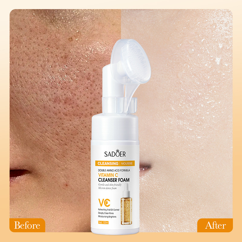 Cross-border wholesale of SADOER vitamin C amino acid Cleansing mousse and foaming facial Cleanser in English Application Scenario