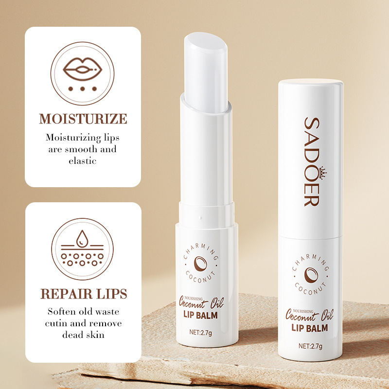 All-english SADOER Coconut Moisturizing Lip balm, hydrating and moisturizing Lip Mask, Anti-cracking Lip balm, cross-border export wholesale details Picture