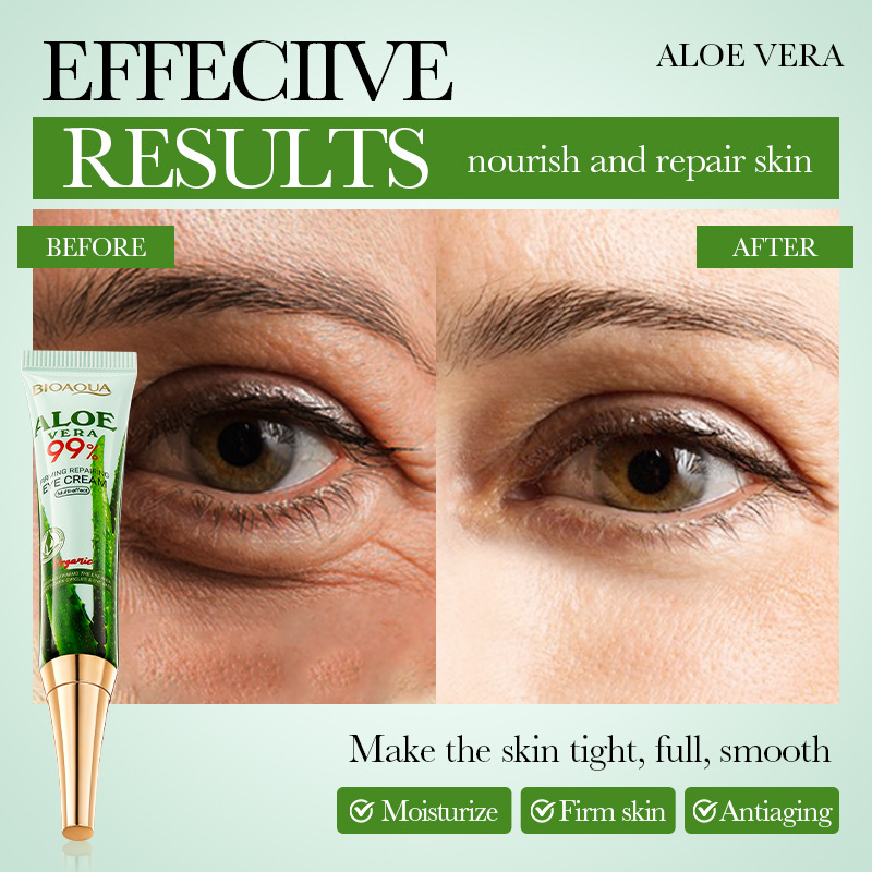 All-english BIOAOUA Aloe Vera Multi-Effect Firming and Repairing Eye Cream Moisturizing Eye Cream Cross-border export wholesale Item Picture