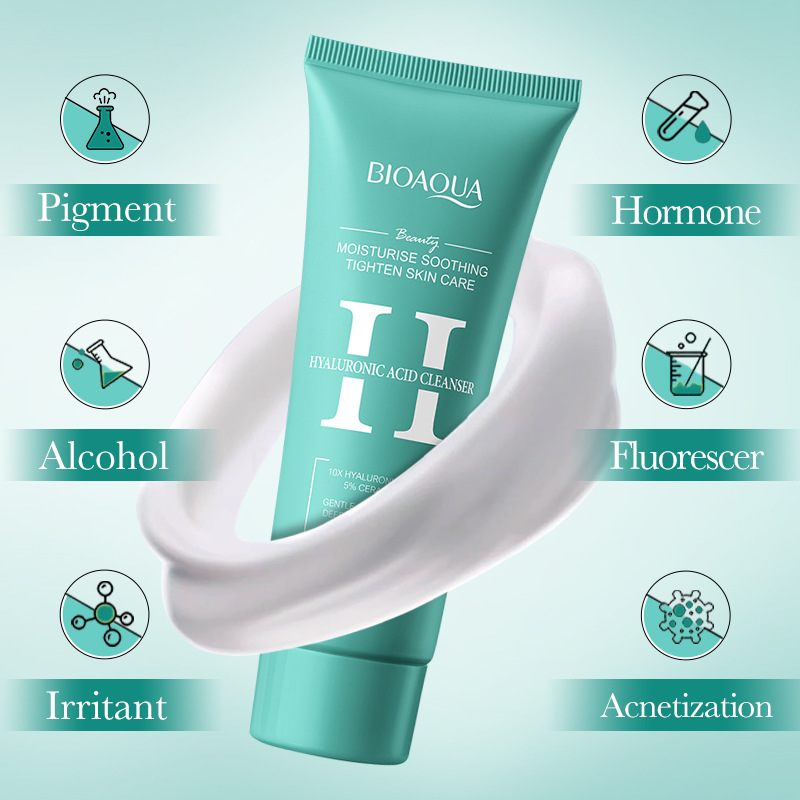 All-english BIOAOUA Hyaluronic Acid Moisturizing and Soothing Facial Cleanser, Gentle Cleansing Facial Cleanser, cross-border export wholesale Item Picture