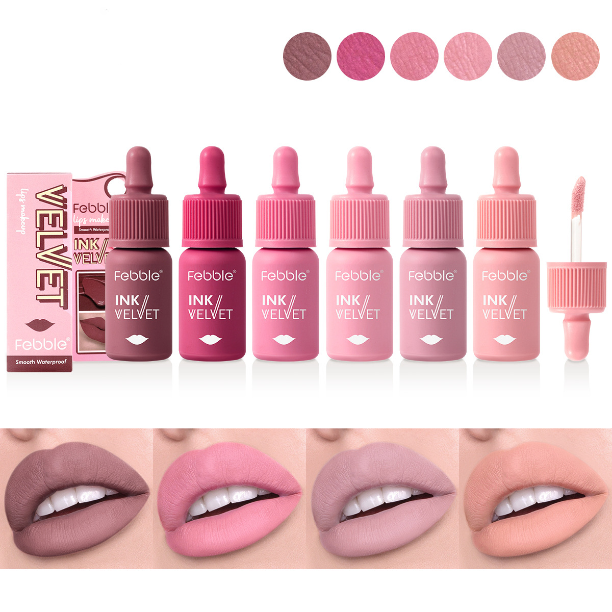 USHAS cross-border bestseller matte liquid lipstick, lip gloss, lip paste, non-stick cup, waterproof Amazon lip Gloss A Series box set full figure