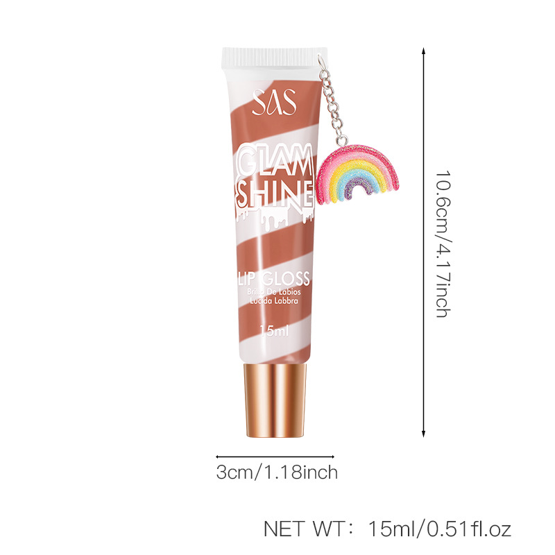 SAS Amazon's best-selling cross-border 6-color long-lasting lipstick, lip gloss and lip gloss moisturizing with rainbow pendant Item Picture