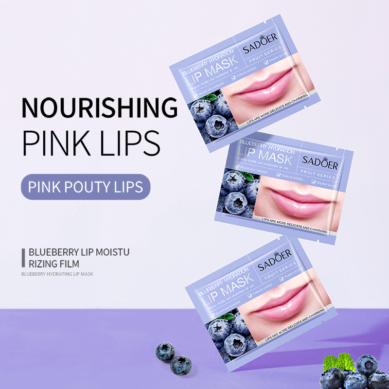SADOER blueberry Hydrating Lip Mask for moisturizing and hydrating the lip area cross-border export wholesale full figure